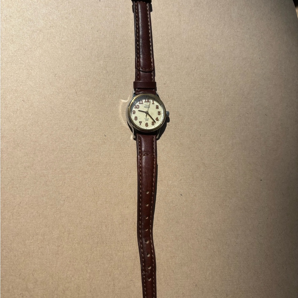 Timex Women's Watch with Brown Leather Strap